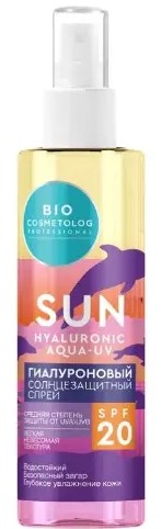BIO COSMETOLOG PROFESSIONAL CОЛНЦЕЗАЩИТ СПРЕЙ ГИАЛУРОНОВЫЙ SPF 20 КОСМЕТИЧЕСКИЙ СПРЕЙ 190 МЛ №1