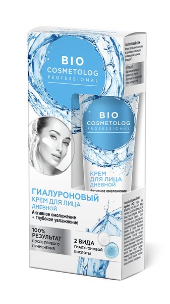 BIO COSMETOLOG PROFESSIONAL КРЕМ Д/ЛИЦА ДНЕВНОЙ ГИАЛУРОНОВЫЙ АКТИВНОЕ ОМОЛОЖЕНИЕ + ГЛУБОКОЕ УВЛАЖНЕНИЕ КРЕМ ДЛЯ ЛИЦА 45 МЛ №1