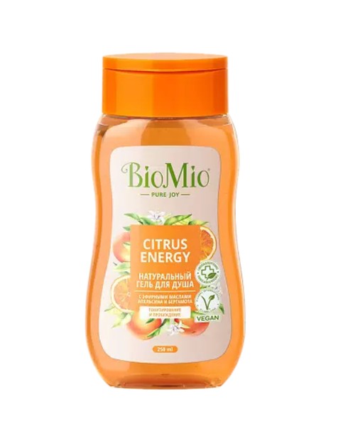 BIOMIO ГЕЛЬ Д/ДУША НАТУРАЛ С ЭФИРНЫМИ МАСЛ АПЕЛЬСИНА И БЕРГАМОТА ГЕЛЬ ДЛЯ ДУША 250 МЛ №1