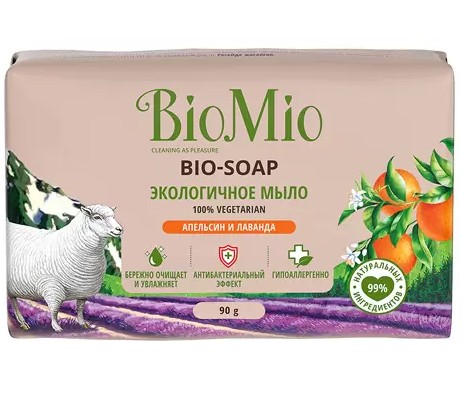 BIOMIO МЫЛО АПЕЛЬСИН/ЛАВАНДА КОСМЕТИЧЕСКОЕ МЫЛО 90 Г №1