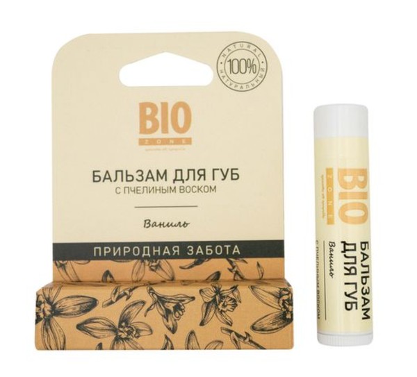 BIOZONE/БИОЗОН БАЛЬЗАМ Д/ГУБ НАТУРАЛЬНЫЙ С ПЧЕЛИНЫМ ВОСКОМ ВАНИЛЬ БАЛЬЗАМ ДЛЯ ГУБ  4,25 Г №1