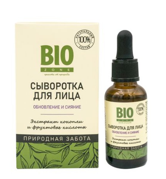 BIOZONE/БИОЗОН СЫВОРОТКА Д/ЛИЦА ОБНОВЛЕНИЕ И СИЯНИЕ ЭКСТР КОНОПЛИ/ФРУКТ КИСЛОТЫ КОСМЕТИЧЕСКАЯ СЫВОРОТКА 30 МЛ №1