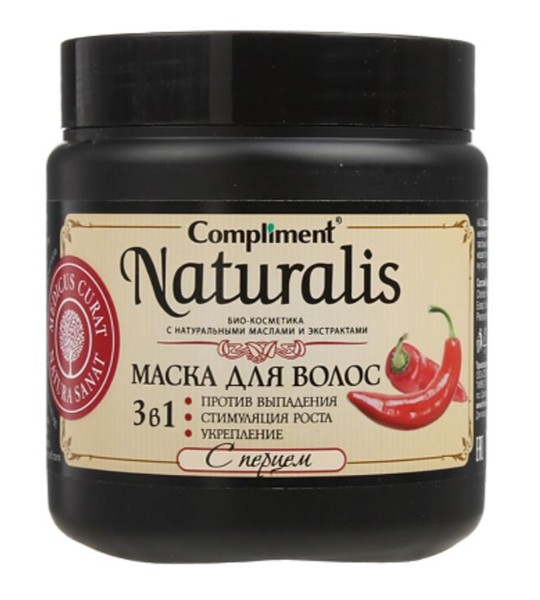 COMPLIMENT NATURALIS МАСКА Д/ВОЛОС 3 В 1 С ПЕРЦЕМ МАСКА ДЛЯ ВОЛОС 500 МЛ №1