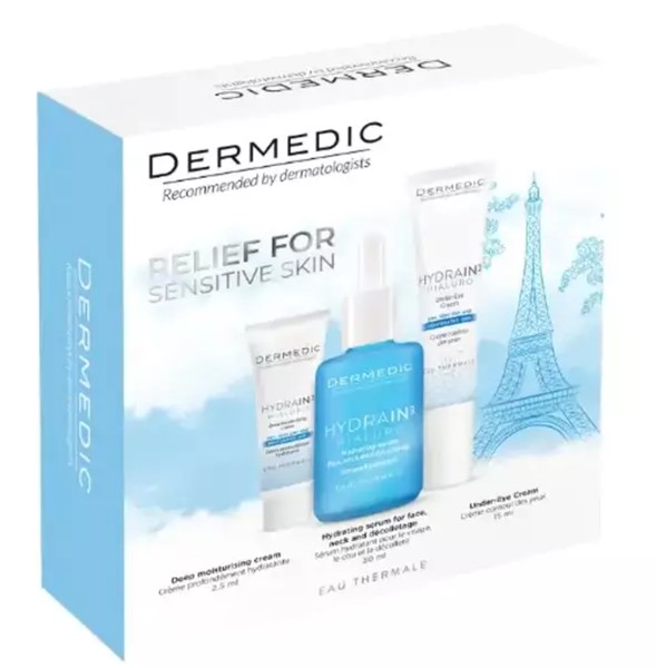 DERMEDIC HYDRAIN3 HIALURO НАБОР (КРЕМ НОЧНОЙ 50 МЛ+КРЕМ ПОД ГЛАЗА 7 МЛ+ГЕЛЬ ОЧИЩ 25 МЛ) КОСМЕТИЧЕСКИЙ НАБОР   №1