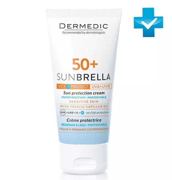 DERMEDIC SUNBRELLA КРЕМ СОЛНЦЕЗАЩИТНЫЙ Д/ЧУВСТВ КОЖИ SPF 50+ КРЕМ СОЛНЦЕЗАЩИТНЫЙ 50 МЛ №1