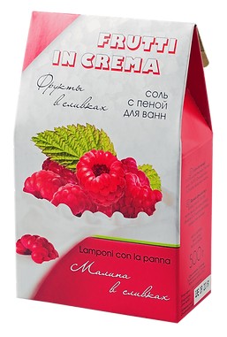 FRUTTI IN CREMA СОЛЬ Д/ВАНН МАЛИНА В СЛИВКАХ СОЛЬ ДЛЯ ВАННЫ 500 Г №1