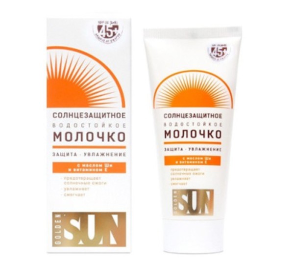 GOLDEN SUN МОЛОЧКО СОЛНЦЕЗАЩИТНОЕ ВОДОСТОЙКОЕ SPF45+  МОЛОЧКО 60 МЛ №1