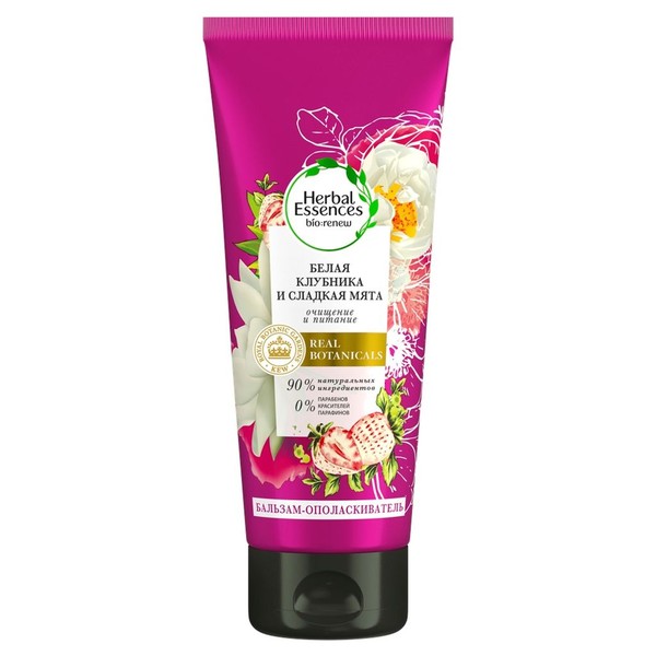 HERBAL ESSENCES БАЛЬЗАМ-ОПОЛАСКИВАТЕЛЬ БЕЛАЯ КЛУБНИКА/СЛАДКАЯ МЯТА КОСМЕТИЧЕСКИЙ БАЛЬЗАМ 180 МЛ №1
