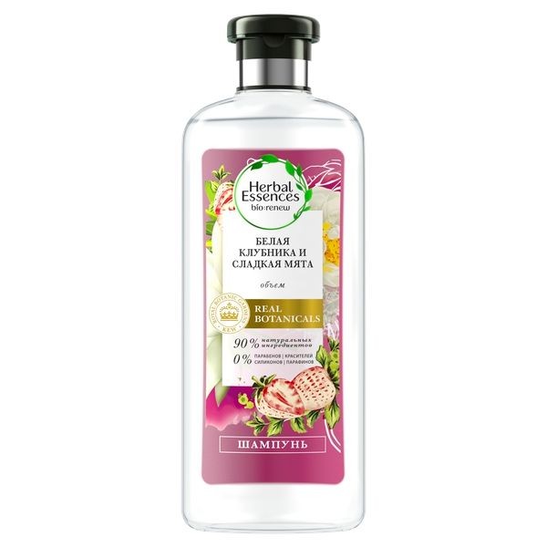 HERBAL ESSENCES ШАМПУНЬ БЕЛАЯ КЛУБНИКА/СЛАДКАЯ МЯТА ШАМПУНЬ 400 МЛ №1