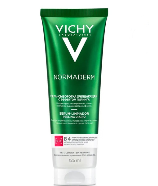 VICHY NORMADERM ГЕЛЬ-СЫВОРОТКА Д/ПРОБЛЕМНОЙ КОЖИ ЛИЦА И ТЕЛА ОЧИЩАЮЩАЯ С ЭФФЕКТОМ ПИЛИНГА КОСМЕТИЧЕСКИЙ ГЕЛЬ  125 МЛ №1