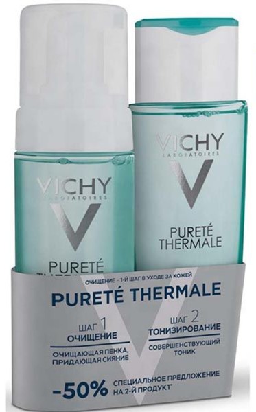 VICHY PURETE THERMAL НАБОР ТОНИК СОВЕРШЕНСТВУЮЩИЙ 200 МЛ+ ПЕНКА ОЧИЩАЮЩАЯ 150 МЛ КОСМЕТИЧЕСКИЙ НАБОР    №1