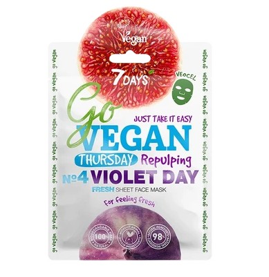 7 ДЕЙС (7 DAYS) GO VEGAN ТКАНЕВАЯ МАСКА ДЛЯ ЛИЦА THURSDAY VIOLET DAY