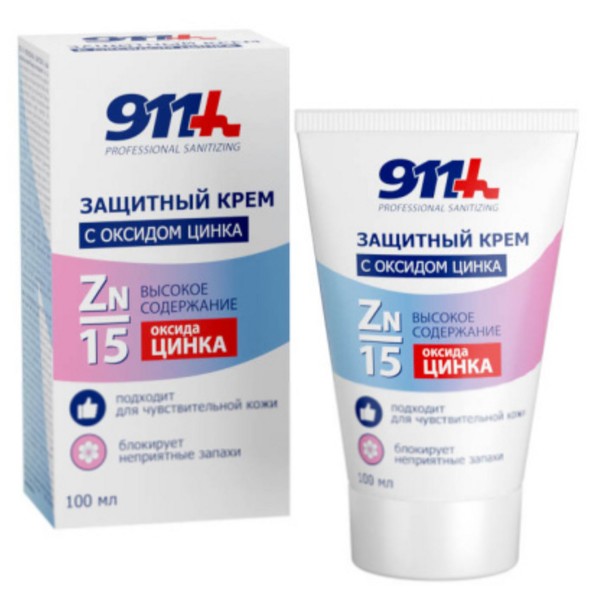 911 PROFESSIONAL SANITIZING КРЕМ Д/КОЖИ ЗАЩИТНЫЙ С ОКСИДОМ ЦИНКА КОСМЕТИЧЕСКИЙ КРЕМ 100 МЛ №1