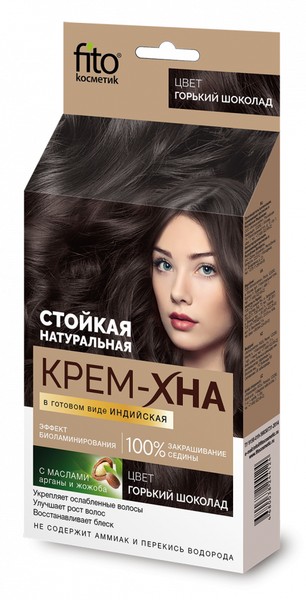 ФИТОКОСМЕТИК КРЕМ-ХНА Д/ВОЛОС ИНДИЙСКАЯ ГОРЬКИЙ ШОКОЛАД КРАСКА ДЛЯ ВОЛОС 50 МЛ №1