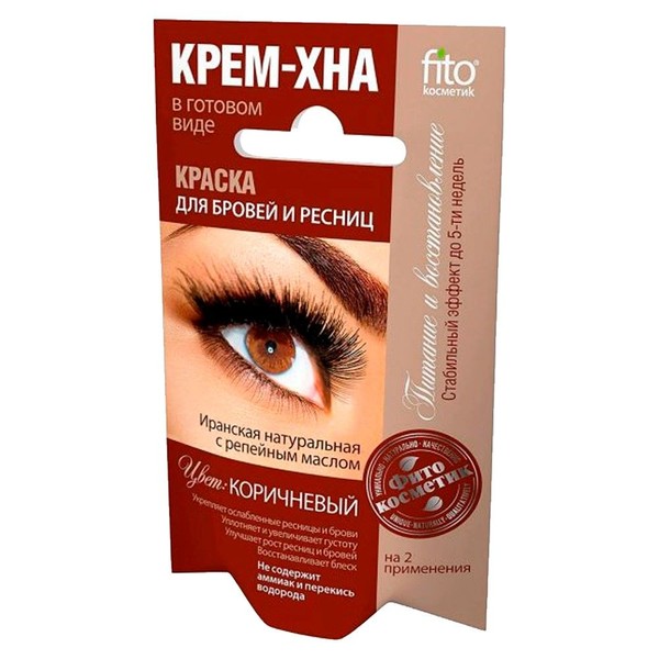 ФИТОКОСМЕТИК КРЕМ-ХНА Д/БРОВЕЙ И РЕСНИЦ КОРИЧНЕВЫЙ КРАСКА ДЛЯ ВОЛОС 2 МЛ №2