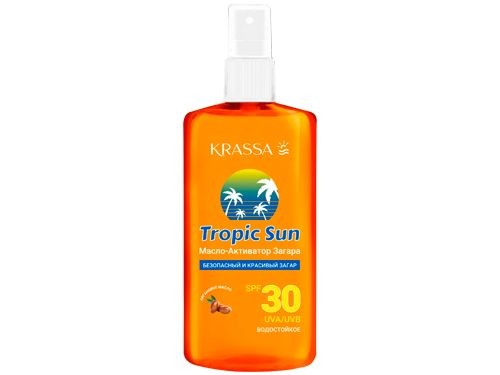 KRASSA TROPIC SUN МАСЛО-АКТИВАТОР ЗАГАРА SPF 30 КОСМЕТИЧЕСКОЕ МАСЛО  150 МЛ №1