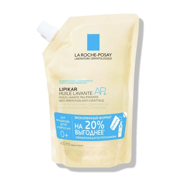 LA ROCHE-POSAY LIPIKAR AP+ МАСЛО ЛИПИДОВОСП СМЯГЧАЮЩ Д/ВАННЫ И ДУША РЕФИЛ/СМЕННЫЙ БЛОК КОСМЕТИЧЕСКОЕ МАСЛО  400 МЛ №1