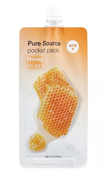 MISSHA PURE SOURCE POCKET PACK МАСКА Д/ЛИЦА КРЕМОВАЯ НОЧНАЯ С ЭКСТРАКТОМ МЕДА МАСКА ДЛЯ ЛИЦА 10 МЛ №1