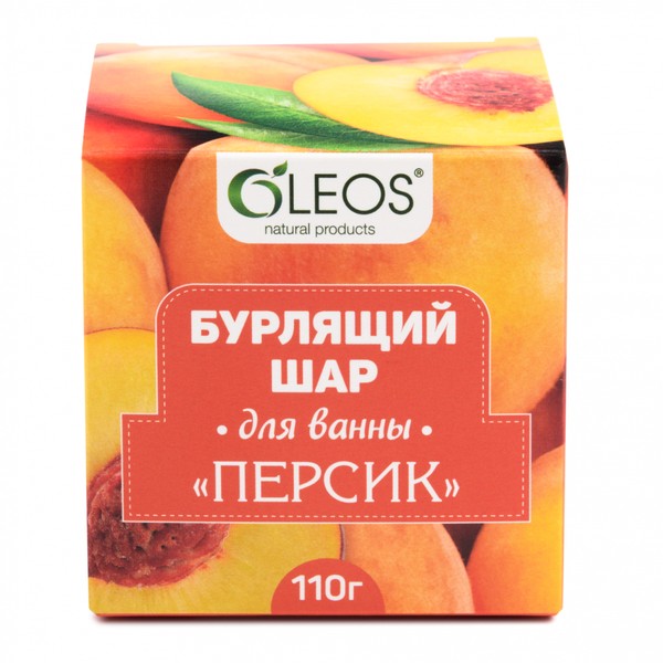 OLEOS ШАР ДЛЯ ВАНН БУРЛЯЩИЙ ПЕРСИК КОСМЕТИЧЕСКИЕ СРЕДСТВА ДЛЯ РАСТВОРЕНИЯ  110 Г №1