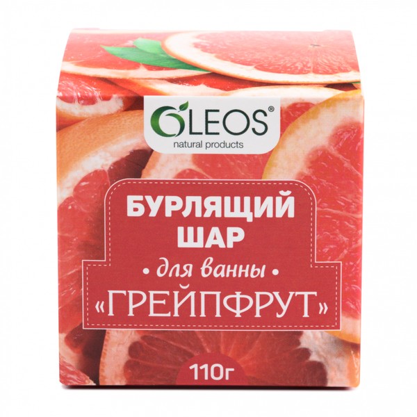 OLEOS ШАР ДЛЯ ВАНН БУРЛЯЩИЙ ГРЕЙПФРУТ КОСМЕТИЧЕСКИЕ СРЕДСТВА ДЛЯ РАСТВОРЕНИЯ  110 Г №1
