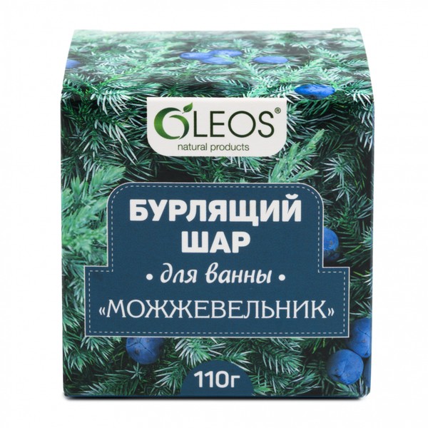 OLEOS ШАР ДЛЯ ВАНН БУРЛЯЩИЙ МОЖЖЕВЕЛЬНИК КОСМЕТИЧЕСКИЕ СРЕДСТВА ДЛЯ РАСТВОРЕНИЯ  110 Г №1