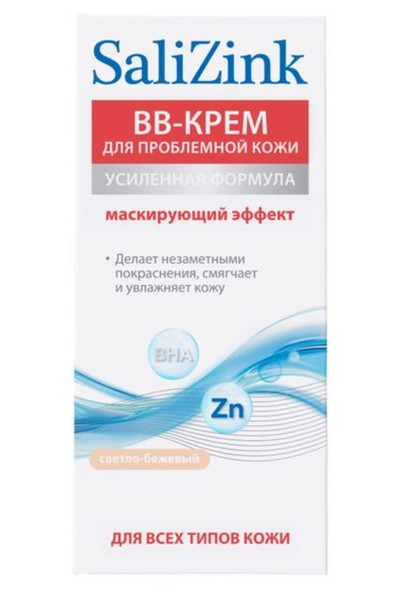 SALIZINK ВВ-КРЕМ Д/ЛИЦА С ТОНИРУЮЩИМ ЭФФЕКТОМ Д/ПРОБЛЕМНОЙ КОЖИ ТОН 01 СВЕТЛО-БЕЖЕВЫЙ КРЕМ ДЛЯ ЛИЦА 50 МЛ №1