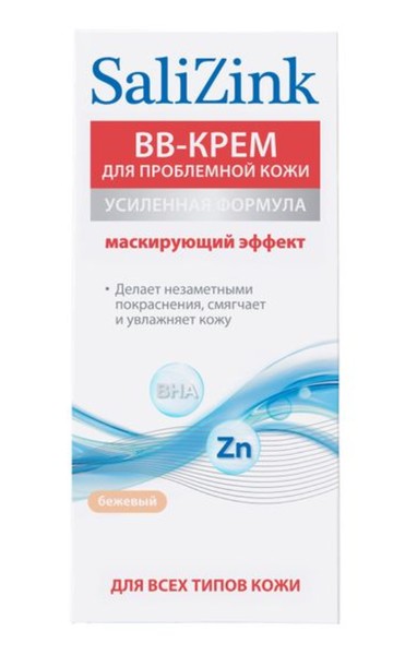 SALIZINK ВВ-КРЕМ Д/ЛИЦА С ТОНИРУЮЩИМ ЭФФЕКТОМ Д/ПРОБЛЕМНОЙ КОЖИ ТОН 02 БЕЖЕВЫЙ КРЕМ ДЛЯ ЛИЦА 50 МЛ №1