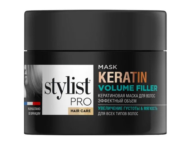 STYLIST PRO HAIR CARE KERATIN МАСКА Д/ВОЛОС ЭФФЕКТНЫЙ ОБЪЕМ КЕРАТИНОВАЯ МАСКА ДЛЯ ВОЛОС  220 МЛ №1
