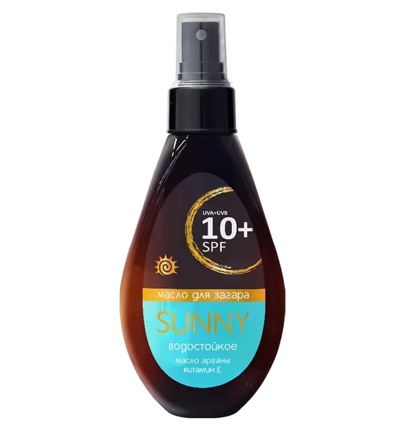 ТМА (АПРЕЛЬ) SUNNY МАСЛО ДЛЯ ЗАГАРА ВОДОСТОЙКОЕ SPF 10+ КОСМЕТИЧЕСКОЕ МАСЛО 140 МЛ №1