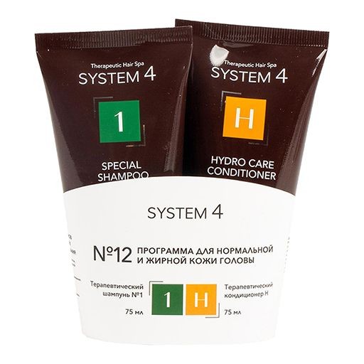 SYSTEM 4 НАБОР ПРОГРАММА №12 Д/НОРМ/ЖИР КОЖИ ГОЛОВЫ (ШАМПУНЬ №1 75 МЛ+ БАЛЬЗАМ/КОНДИЦИОНЕР Н 75 МЛ) КОСМЕТИЧЕСКИЙ НАБОР   №1