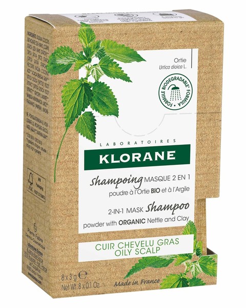 KLORANE ШАМПУНЬ-МАСКА С ЭКСТРАКТОМ КРАПИВЫ И ГЛИНЫ ПОРОШКОВЫЙ 2В1 ШАМПУНЬ  24 Г №1