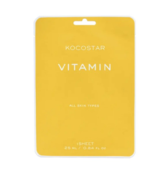 KOCOSTAR VITAMIN МАСКА Д/ЛИЦА АНТИОКСИДАНТНАЯ ДЛЯ СИЯНИЯ КОЖИ С ВИТАМИНАМИ МАСКА ТКАНЕВАЯ 25 МЛ №1