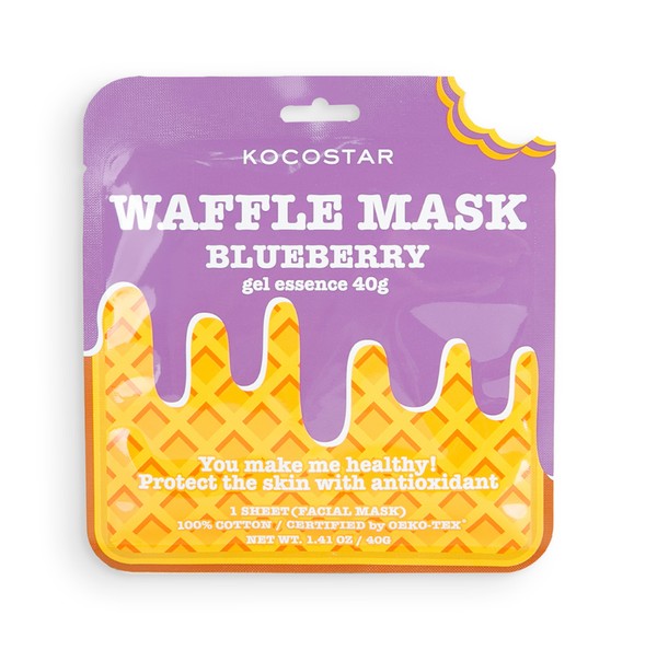 KOCOSTAR WAFFLE МАСКА Д/ЛИЦА ПРОТИВОВОСП ЧЕРНИЧ НАСЛАЖДЕНИЕ МАСКА ТКАНЕВАЯ 40 Г №1