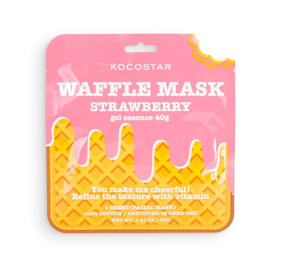 KOCOSTAR WAFFLE МАСКА Д/ЛИЦА ТОНИЗИР КЛУБНИЧНЫЙ ФРЕШ МАСКА ТКАНЕВАЯ 40 Г №1