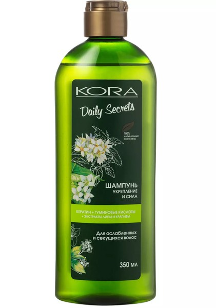 КОРА DAILY SECRETS ШАМПУНЬ Д/ОСЛАБЛЕННЫХ/СЕКУЩИХСЯ ВОЛОС УКРЕПЛЕНИЕ И СИЛА ШАМПУНЬ ДЛЯ ВОЛОС 350 МЛ №1