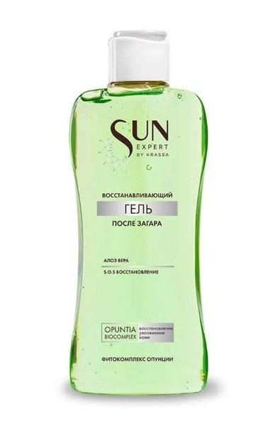 KRASSA SUN EXPERT ГЕЛЬ ПОСЛЕ ЗАГАРА ВОССТАНАВЛИВАЮЩИЙ АЛОЭ ВЕРА КОСМЕТИЧЕСКИЙ ГЕЛЬ  180 МЛ №1