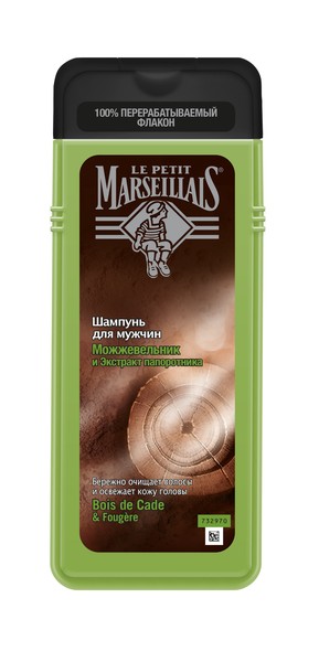 LE PETIT MARSEILLAIS ШАМПУНЬ ДЛЯ МУЖЧИН МОЖЖЕВЕЛЬНИК И ЭКСТРАКТ ПАПОРОТНИКА ШАМПУНЬ 400 МЛ №1