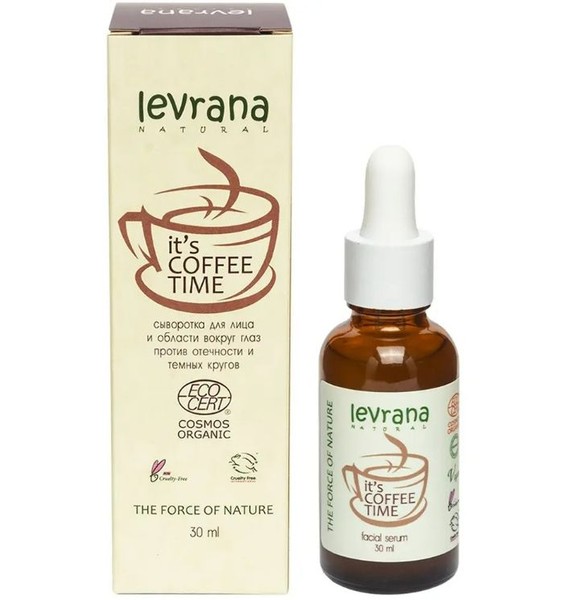 LEVRANA СЫВОРОТКА Д/ЛИЦА С КОФЕИНОМ ITS COFFEE TIME КОСМЕТИЧЕСКАЯ СЫВОРОТКА 30 МЛ №1