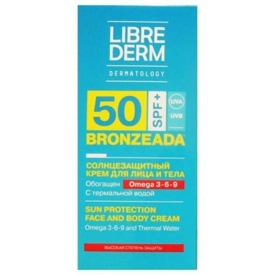 LIBREDERM BRONZEADA КРЕМ СОЛНЦЕЗАЩ Д/ДЕТЕЙ ОМЕГА 3-6-9/ТЕРМАЛ ВОДА SPF50+ КОСМЕТИЧЕСКИЙ КРЕМ 150 МЛ №1