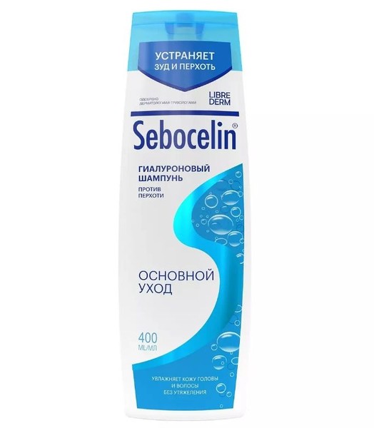 LIBREDERM SEBOCELIN ГИАЛУРОНОВЫЙ ШАМПУНЬ ПРОТИВ ПЕРХОТИ ОСНОВНОЙ УХОД ШАМПУНЬ  400 МЛ №1