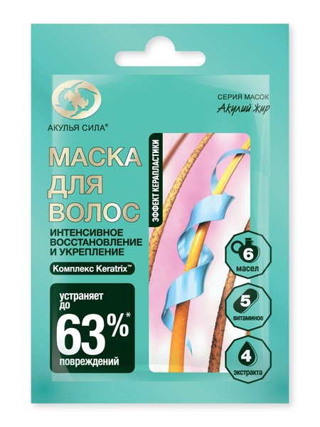 АКУЛЬЯ СИЛА МАСКА Д/ВОЛОС ИНТЕНСИВНОЕ ВОССТАНОВЛЕНИЕ/УКРЕПЛЕНИЕ КОСМЕТИЧЕСКАЯ МАСКА 25 МЛ №1