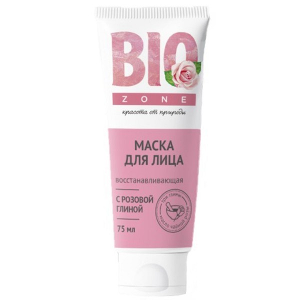 BIOZONE/БИОЗОН МАСКА Д/ЛИЦА РОЗОВАЯ ГЛИНА И ЭФИРНОЕ МАСЛО ЧАЙНОЙ РОЗЫ ВОССТ КОСМЕТИЧЕСКАЯ МАСКА 75 МЛ №1