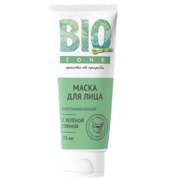 BIOZONE/БИОЗОН МАСКА Д/ЛИЦА ЗЕЛЕНАЯ ГЛИНА И ЭФИРНОЕ МАСЛО ЛЕМОНГРАССА РАЗГЛАЖИВАЮЩАЯ КОСМЕТИЧЕСКАЯ МАСКА 75 МЛ №1