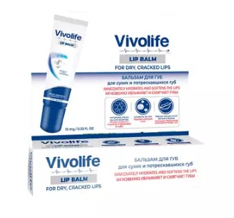 VIVOLIFE БАЛЬЗАМ Д/СУХИХ/ПОТРЕСКАВШИХСЯ ГУБ БАЛЬЗАМ ДЛЯ ГУБ 12 МЛ №1