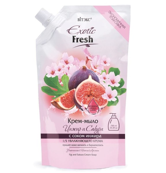 ВИТЭКС EXOTIC FRESH КРЕМ-МЫЛО ИНЖИР И САКУРА КРЕМ-МЫЛО ЖИДКОЕ 750 МЛ №1