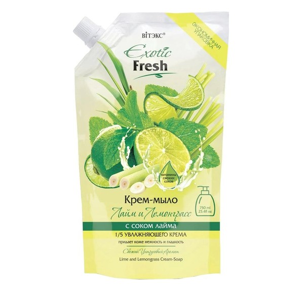 ВИТЭКС EXOTIC FRESH КРЕМ-МЫЛО ЛАЙМ И ЛЕМОНГРАСС КРЕМ-МЫЛО ЖИДКОЕ 750 МЛ №1