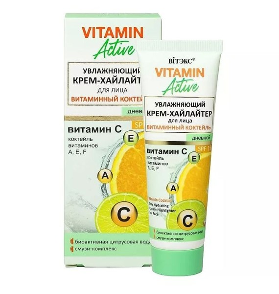 ВИТЭКС VITAMIN ACTIVE КРЕМ-ХАЙЛАЙТЕР Д/ЛИЦА SPF15 ДНЕВНОЙ УВЛАЖНЯЮЩИЙ  КОСМЕТИЧЕСКИЙ КРЕМ 40 МЛ №1