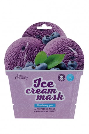 FUNNY ORGANIX ICE CREAM МАСКА-МОРОЖЕНОЕ Д/ЛИЦА ТКАНЕВАЯ ОХЛАЖДАЮЩАЯ BLUEBERRY PIE ПРОХЛАДНЫЙ РЕЛАКС МАСКА ДЛЯ ЛИЦА 22 Г №1