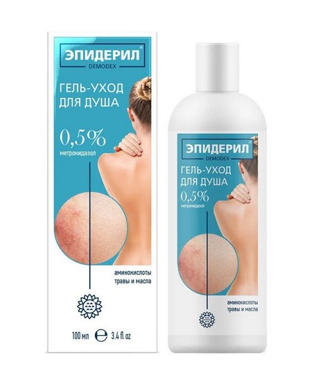 ЭПИДЕРИЛ DEMODEX ГЕЛЬ-УХОД Д/ДУША С МЕТРОНИДАЗОЛОМ И ТРАВАМИ ГЕЛЬ ДЛЯ ДУША 100 МЛ №1