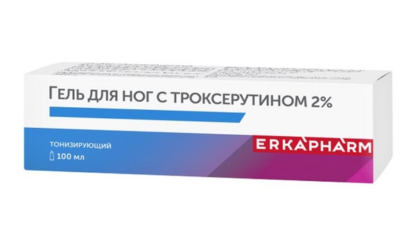 ЭРКАФАРМ ГЕЛЬ Д/НОГ С ТРОКСЕРУТИНОМ 2% ГЕЛЬ ДЛЯ НОГ  100 МЛ №1